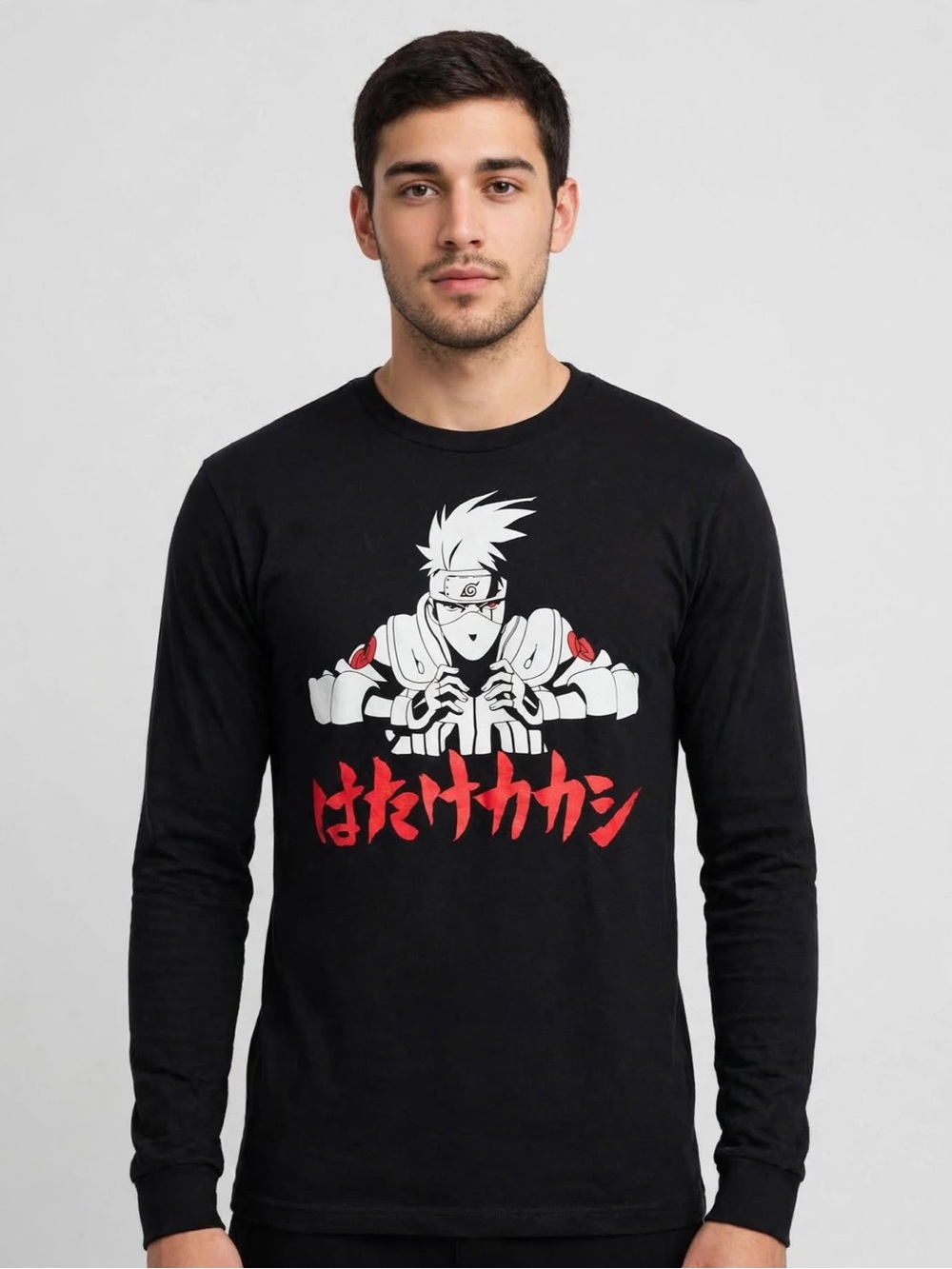 Naruto Shippuden Kakashi Hatake LST Black T-shirt M Uni by Ripple Junction